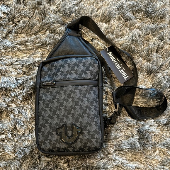 True Religion Other - True Religion Black and Gray monogram Belt Bag